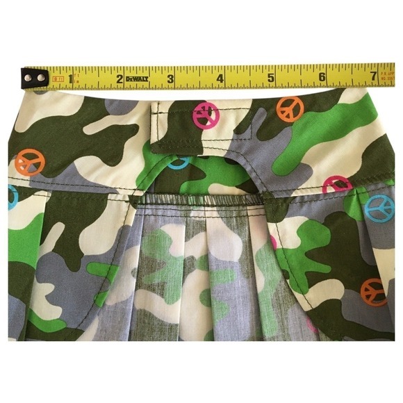 NEW SimplyDog Pet Outfit 2-Piece Camo Skirt & Peace Sign Top Pink Green Size S - Picture 12 of 13